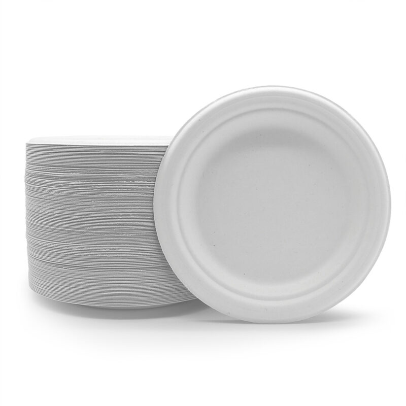 7" Bagasse Round Plate - Image 2