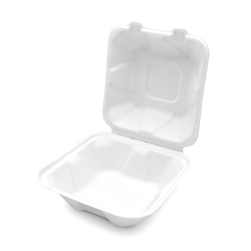 6" x 6" Bagasse Burger Box - Image 2