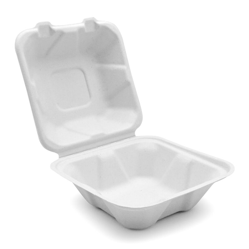6" x 6" Bagasse Burger Box - Image 3