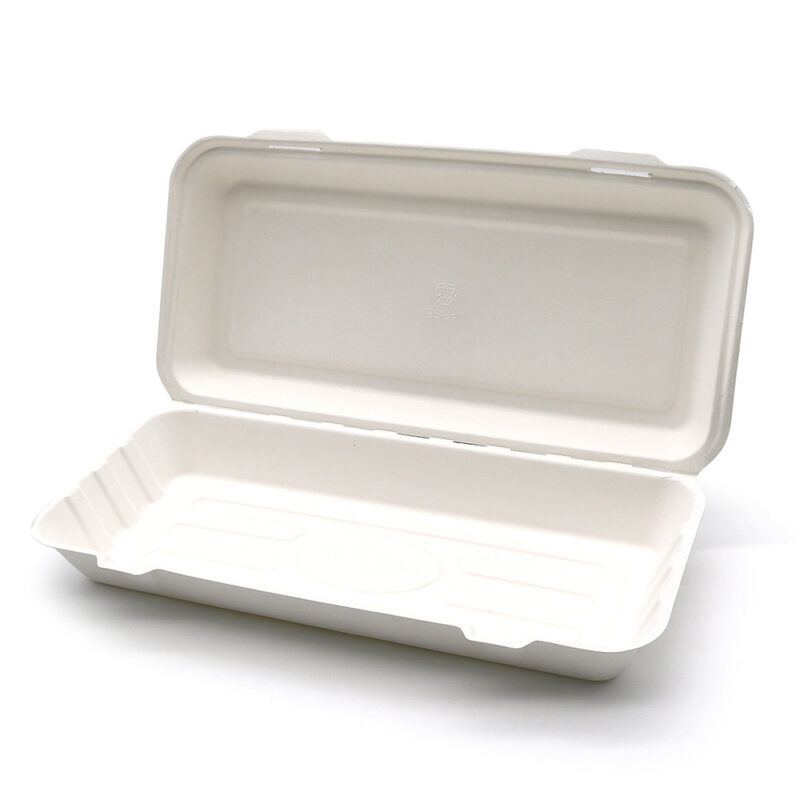 13" x 6" Bagasse Fish & chips box (L) - Image 2